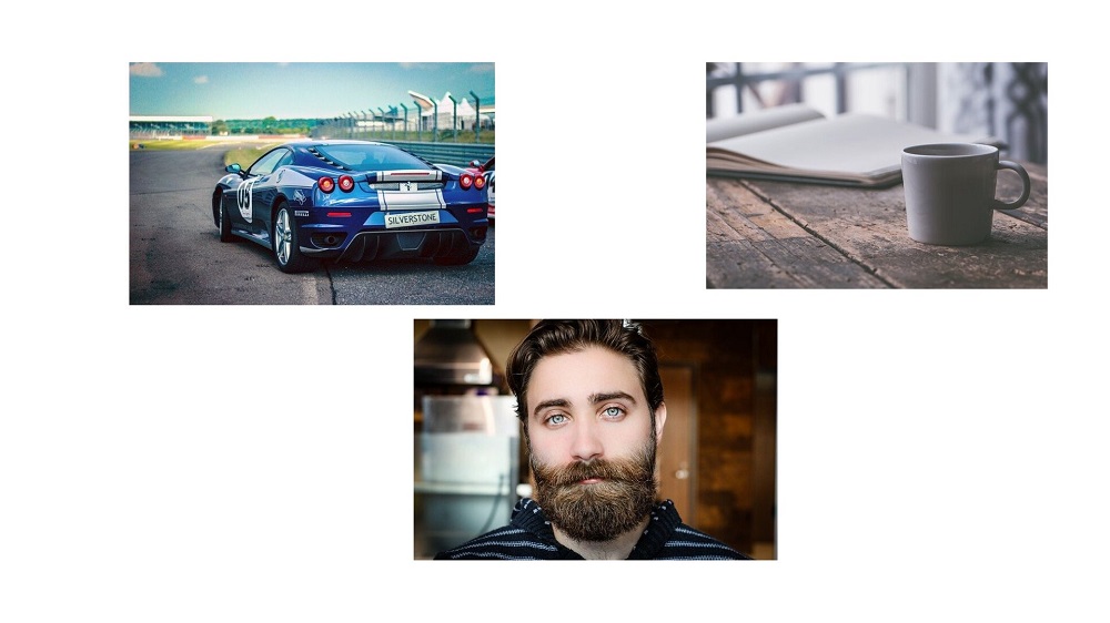 One image from each of the person, car, cup dataset