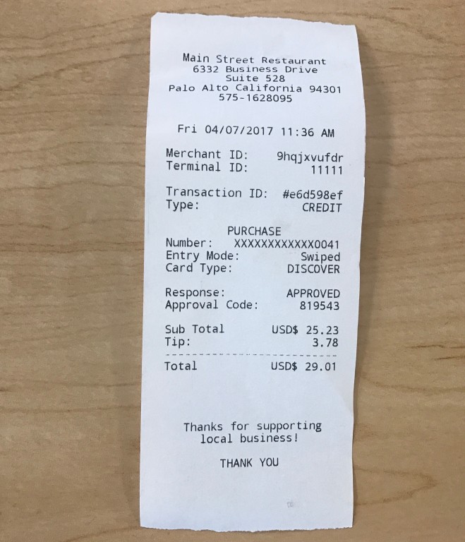 An image of a receipt that we will use to carry out OCR using SmolVLM2-2.2B-Instruct model.