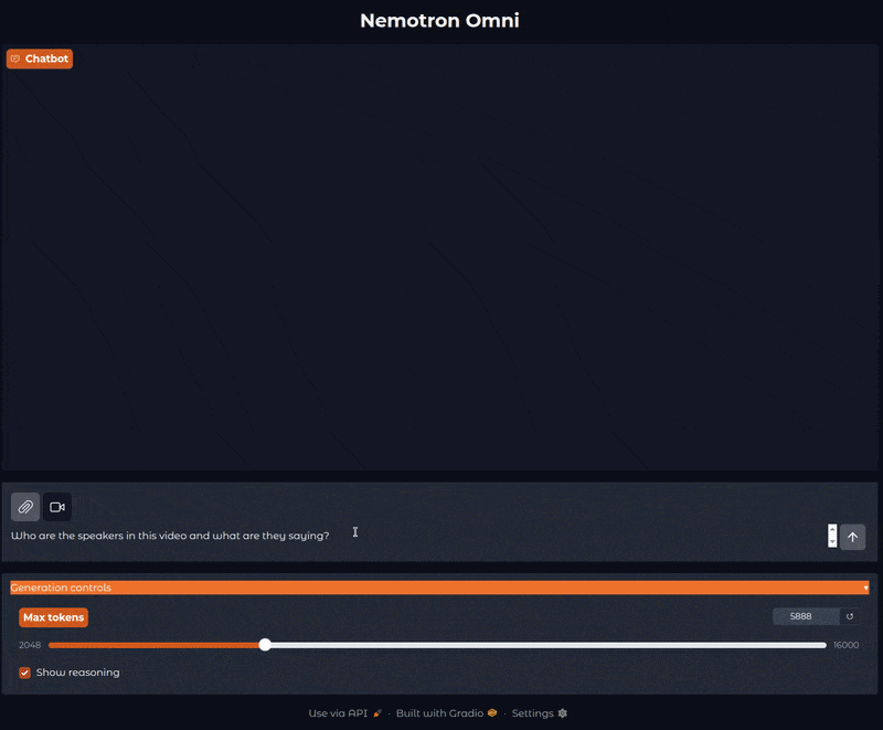 Video chat and understanding after deploying Nemotron 3 Nano Omni on Modal Serverless.