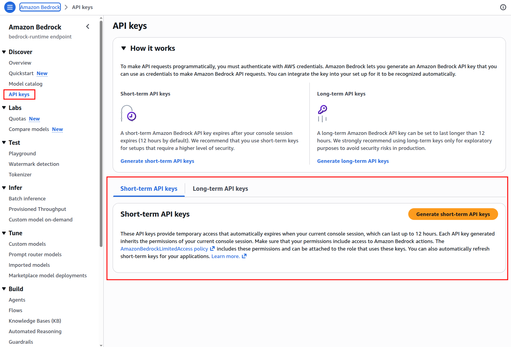 Amazon Bedrock API generation.