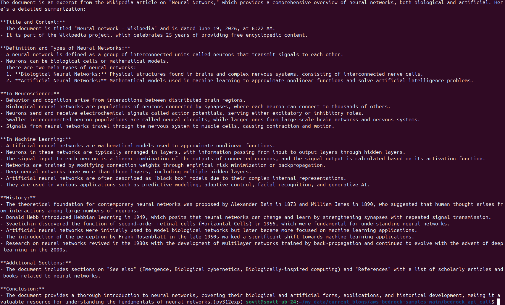 Streaming response from Bedrock document chat.
